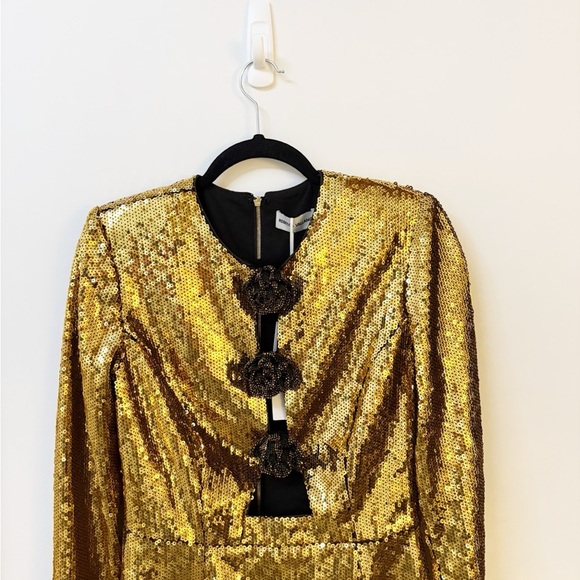 New REBECCA VALLANCE Gloria Floral Sequined Dress - Picture 7 of 9